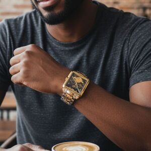 Gold and Black Paul Jardin Mens Watch